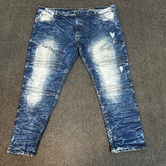 Southpole 52X36 Baggy Distressed‎ Dark Wash Streetware Mens Denim Jeans Big Tall - Picture 1 of 15